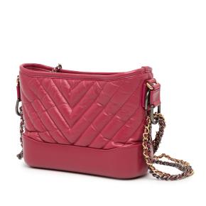Chanel Raspberry Small Chevron Aged Calfskin Gabrielle Crossbody 2