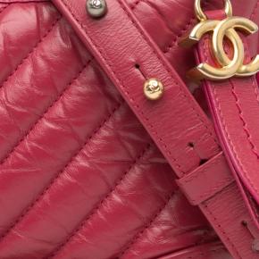 Chanel Raspberry Small Chevron Aged Calfskin Gabrielle Crossbody 8