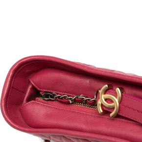 Chanel Raspberry Small Chevron Aged Calfskin Gabrielle Crossbody 9