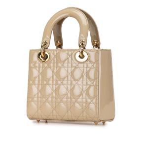 Dior Beige Patent Leather Small  Lady Dior 2