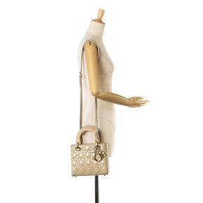 Dior Beige Patent Leather Small  Lady Dior 8