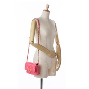 Chanel Pink Mini Quilted Lambskin Plexiglass Coco Love Flap Bag 10