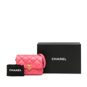 Chanel Pink Mini Quilted Lambskin Plexiglass Coco Love Flap Bag 9