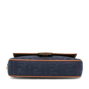 Fendi Zucca Embroidered Denim Baguette Bag 3