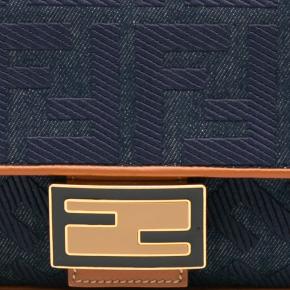 Fendi Zucca Embroidered Denim Baguette Bag 6