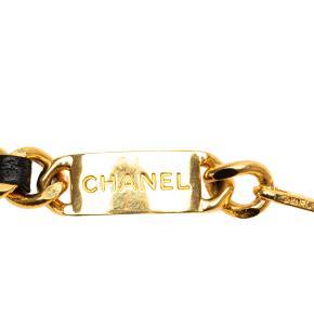 Chanel Vintage Gold Plated Medallion Leather Woven Chain Belt 2