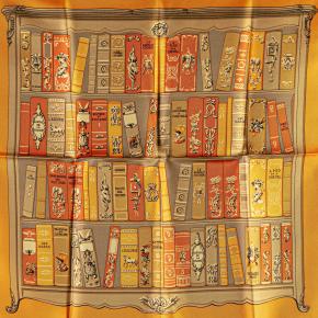 Hermes Orange Bibliotheque Silk Scarf 2
