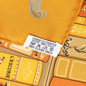 Hermes Orange Bibliotheque Silk Scarf 3
