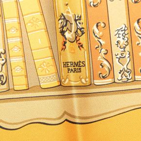 Hermes Orange Bibliotheque Silk Scarf 5