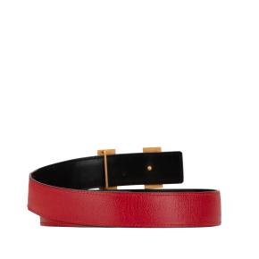 Hermes Red Leather Constance H Reversible Belt Size 85 3
