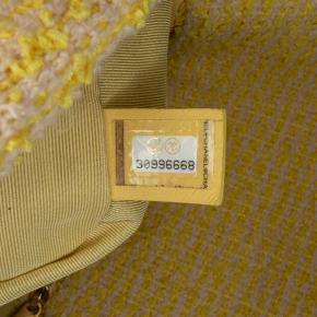 Chanel Yellow Tweed Medium 19 Flap Bag 6