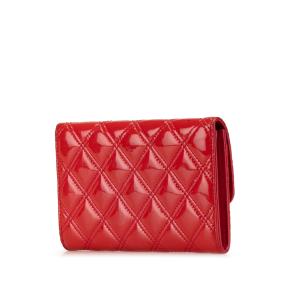 Chanel Red Patent Leather Brilliant Flap Wallet 2