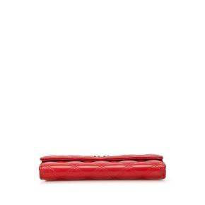 Chanel Red Patent Leather Brilliant Flap Wallet 3