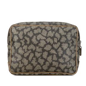 Saint Laurent Brown Coated Canvas Pouch 3