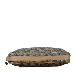 Saint Laurent Brown Coated Canvas Pouch 4