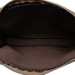 Saint Laurent Brown Coated Canvas Pouch 5