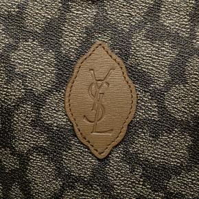 Saint Laurent Brown Coated Canvas Pouch 6