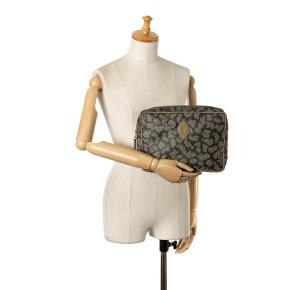 Saint Laurent Brown Coated Canvas Pouch 8