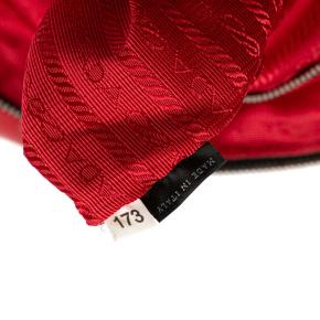 Prada Red Striped Tessuto Stampato Tote Bag 7
