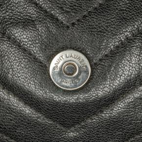 Saint Laurent Black Sheepskin Matelasse Chevron Monogram College Crossbody Bag 10
