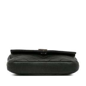 Saint Laurent Black Sheepskin Matelasse Chevron Monogram College Crossbody Bag 4