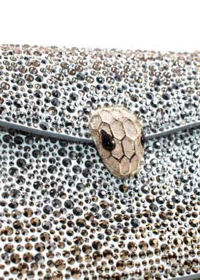 Bvlgari Silver Crystal Embellished Serpenti Forever Crossbody Bag 5