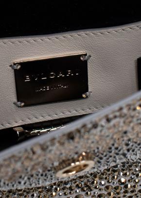 Bvlgari Silver Crystal Embellished Serpenti Forever Crossbody Bag 9