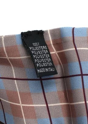Mulberry Brown and Blue Check Printed Slim Twilly 4