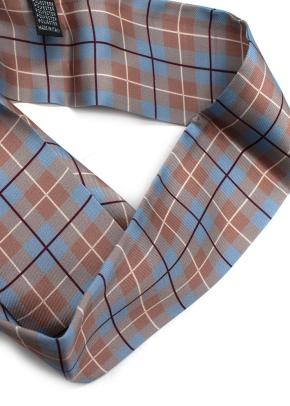 Mulberry Brown and Blue Check Printed Slim Twilly 6