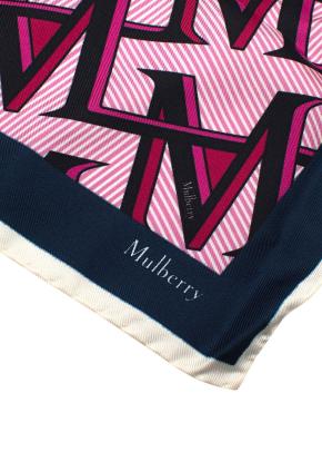 Mulberry Two Tone Pink Silk Scarf 4