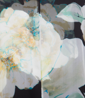 Lanvin Black Silk Printed Cold Shoulder Kaftan Gown 3