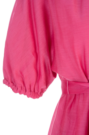 Max Mara Pink Fresia Belted Silk Blend Dress 4