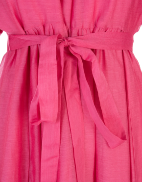 Max Mara Pink Fresia Belted Silk Blend Dress 5