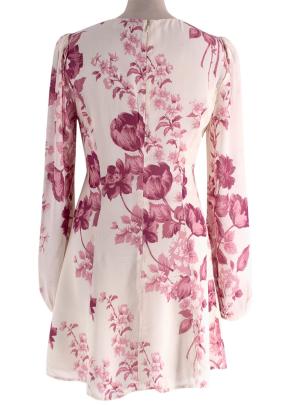 Reformation Ferris Dress in Cream with Pink Florals 2