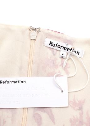 Reformation Ferris Dress in Cream with Pink Florals 6