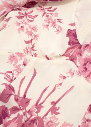 Reformation Ferris Dress in Cream with Pink Florals 4