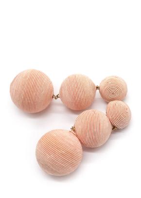 Rebecca De Ravenel Peach Round Tiered Earrings 4