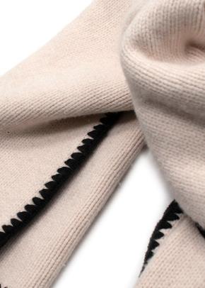 Toteme Cream Wool and Cashmere Blend Embroidered Scarf 9