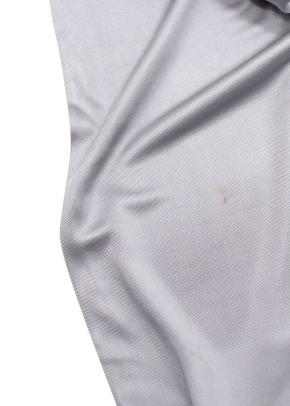 DRY CLEAN Celine Grey Satin Fringed Scarf 11