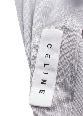 DRY CLEAN Celine Grey Satin Fringed Scarf 5