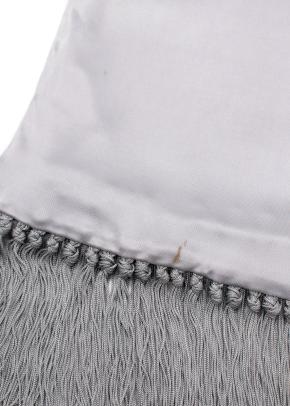 DRY CLEAN Celine Grey Satin Fringed Scarf 9