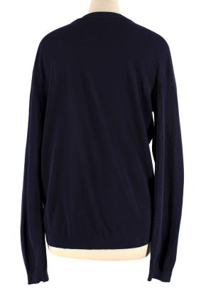 Salvatore Ferragamo Navy Contrast Sleeves Floral Cardigan 2