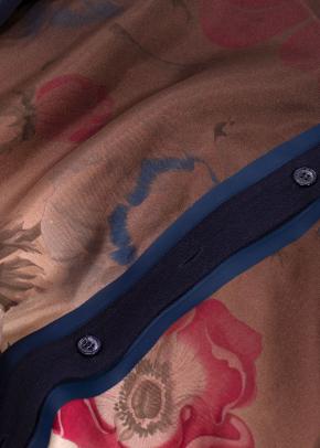 Salvatore Ferragamo Navy Contrast Sleeves Floral Cardigan 3
