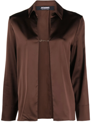 Jacquemus Brown La Chemise Notte Satin Top 2
