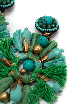 Ranjana Khan Green Embellished Clip Earrings 4