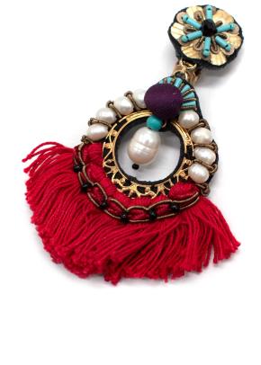 Ranjana Khan Embellished Tassel Earrings 4