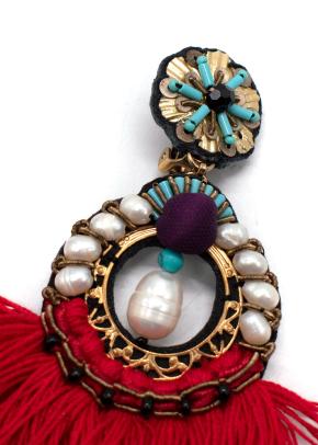 Ranjana Khan Embellished Tassel Earrings 3