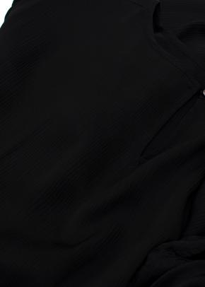 Eileen Fisher Black Textured Cupro Round Neck Top 5