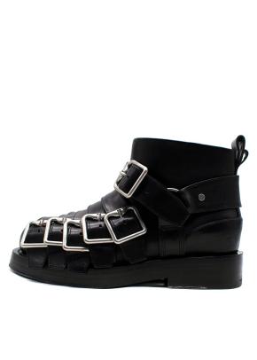 Burberry Black Multi-strap Leather Buckle Biker Boots 7