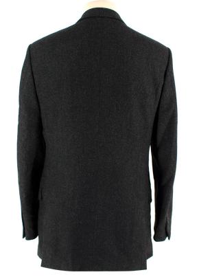 Burberry Dark Grey Wool Cashmere Single Breasted Blazer 3